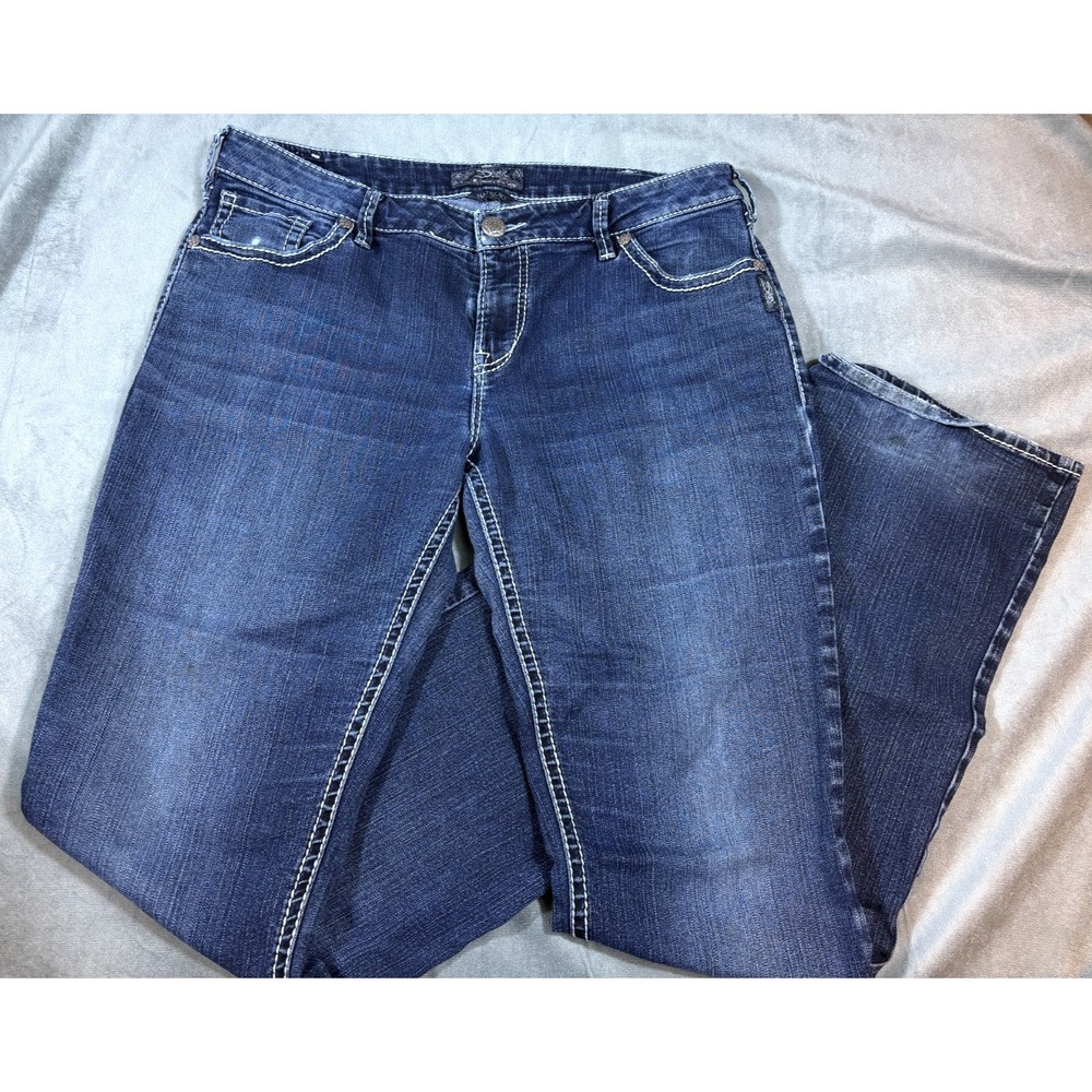 SILVER JEANS Women's NATSUKI Bootcut Thick Stitch Med Wash    Sz 36 x 37